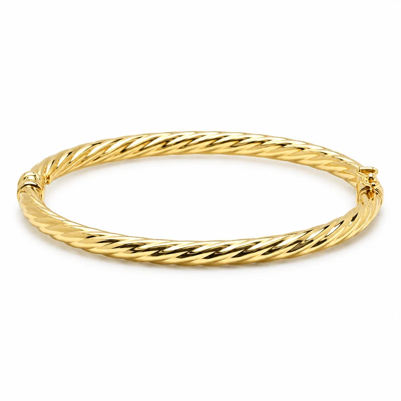 Esclava Tubo Rizada de Oro de 9 Quilates
