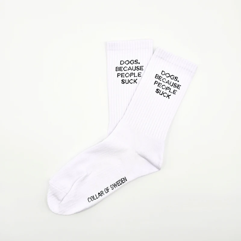 White Tube Socks - Dogs. Because People Suck