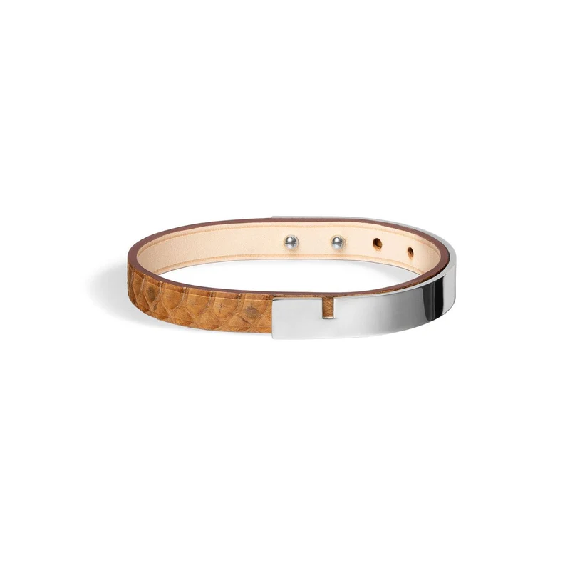 Pulsera hombre plateada y pitón | U'TURN.9