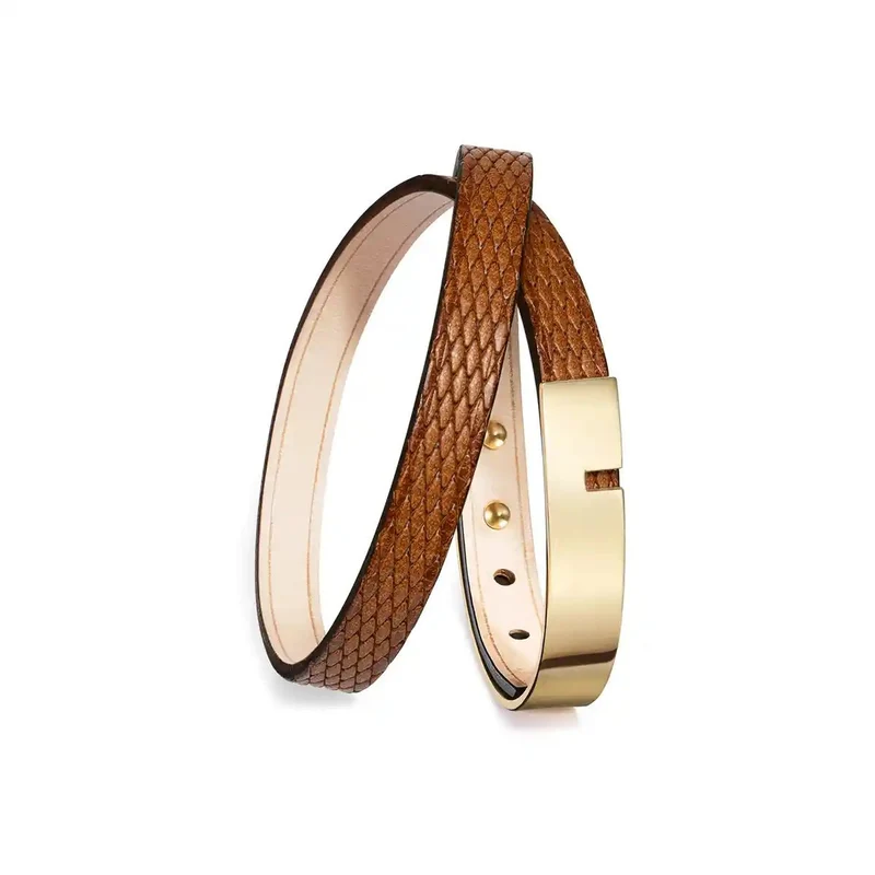 Pulsera hombre cuero fauve doble vuelta | U'TURN TWICE