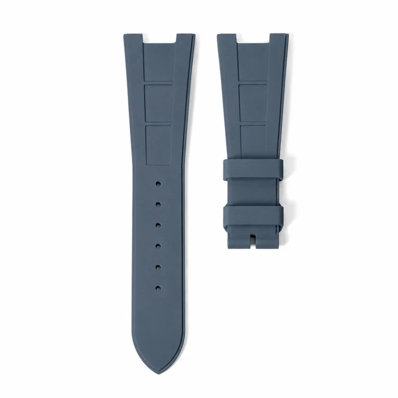 FKM Vulcanized Navy-Grey Rubber Strap for Patek Nautilus