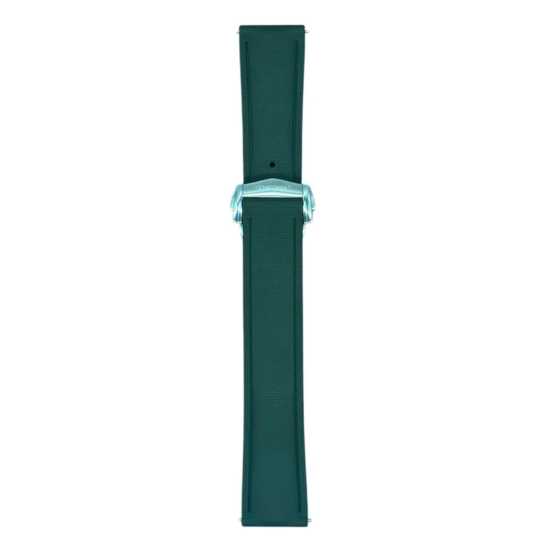 Green Sailcloth FKM Rubber Strap With Deployant Clasp