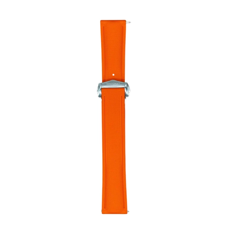 Orange Sailcloth FKM Rubber Strap With Deployant Clasp