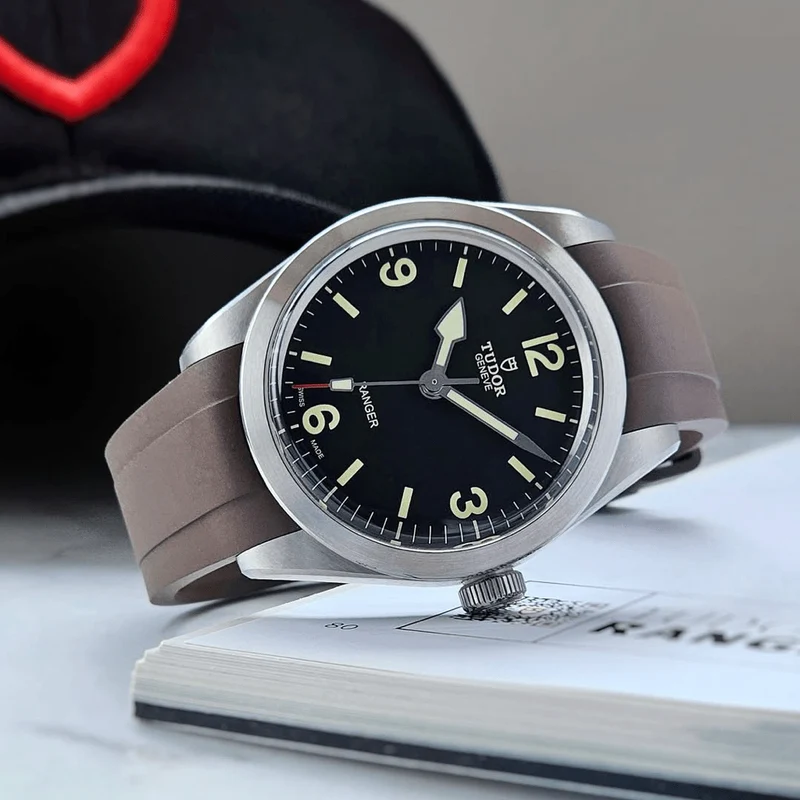 Brown FKM Rubber strap for Tudor Black Bay 58