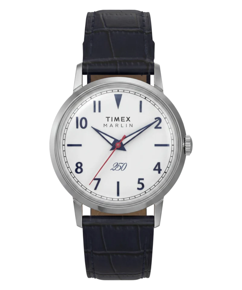 Marlin® America 250 34mm Leather Strap Watch