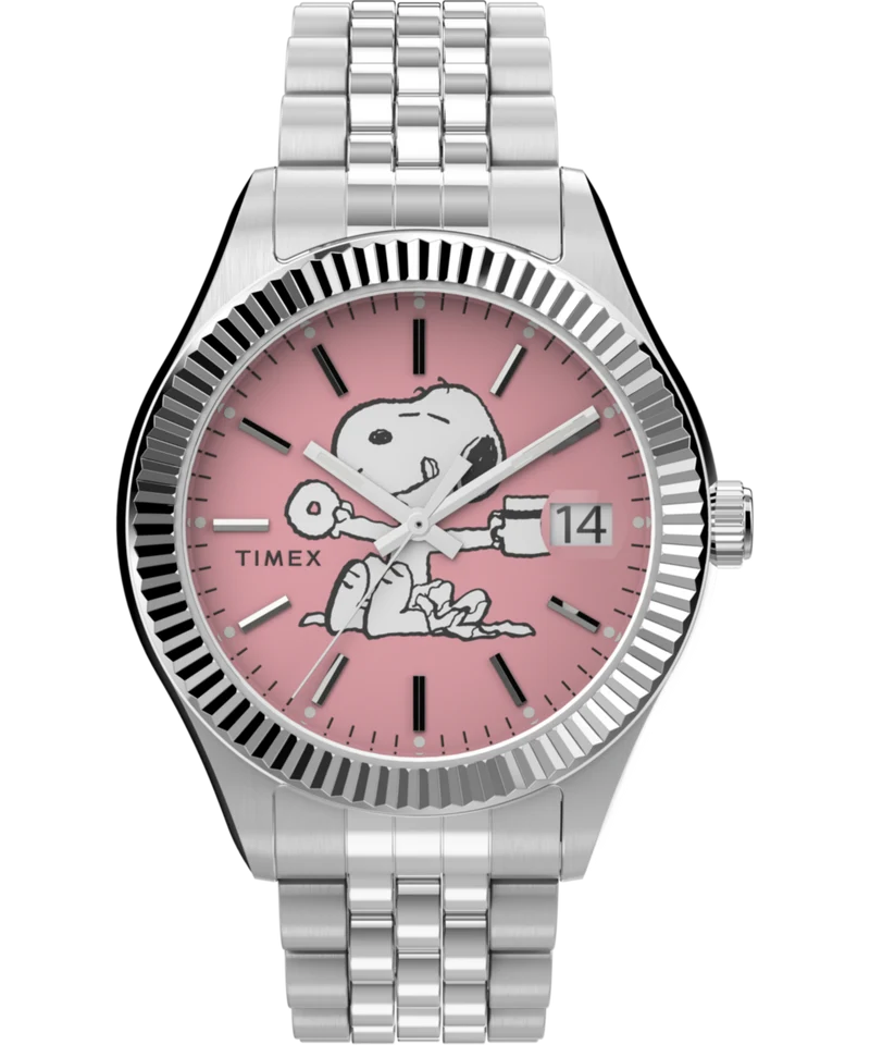 Peanuts® x Timex Legacy 34mm Stainless Steel Bracelet Watch