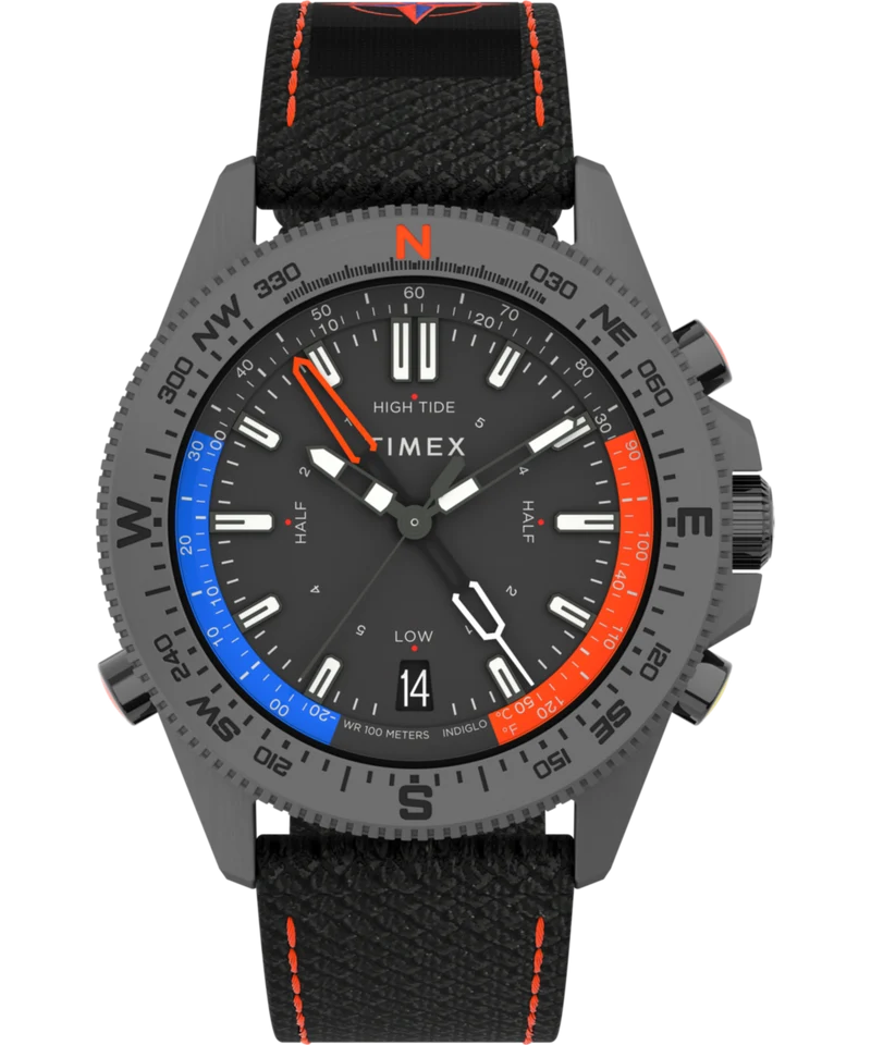 Expedition Tide-Temp-Compass 43mm Eco-Friendly Fabric Strap Watch