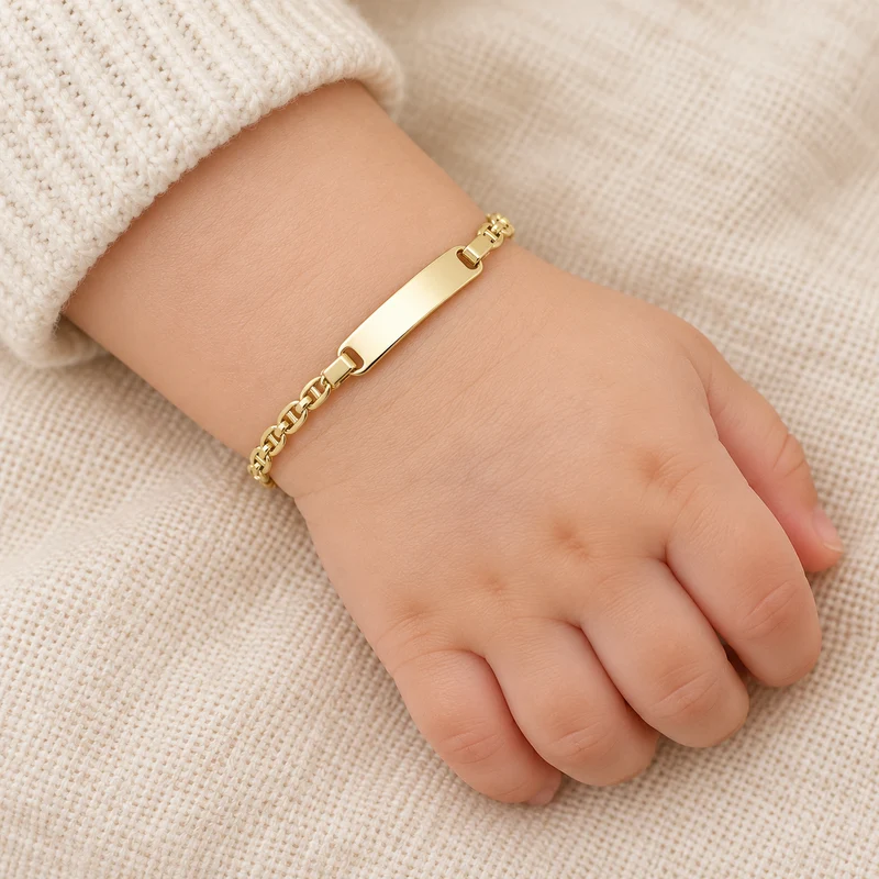 Pulsera Nomeolvides Travesino de Oro de 9 Quilates para Bebé