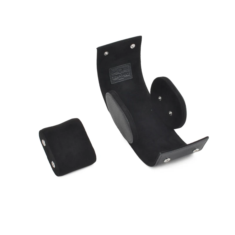 Black Saffiano Leather Watch Roll