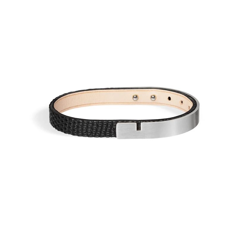 Pulsera de cuero de iguana negro para hombre | U’TURN.9