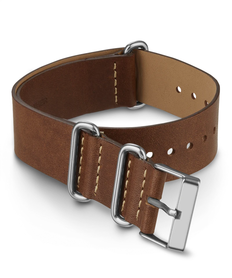 20mm Leather Slip-Thru Double Layer Strap