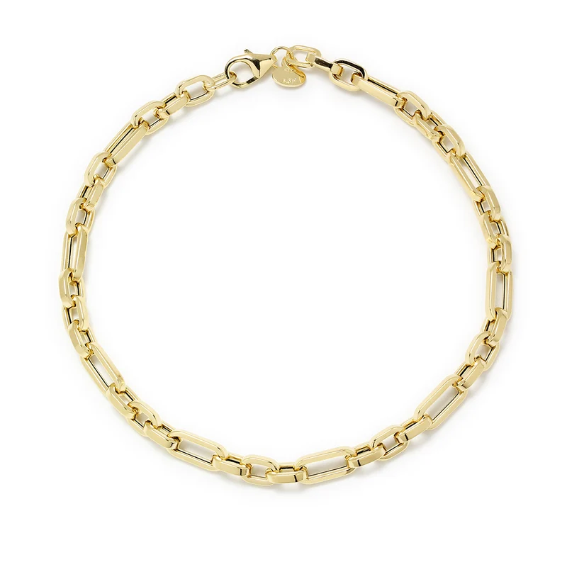 Pulsera Forzada de Eslabones de Oro de 9 Quilates