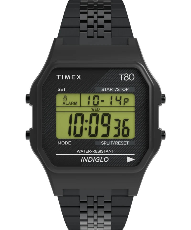 Timex T80 34mm Stainless Steel Bracelet Watch
