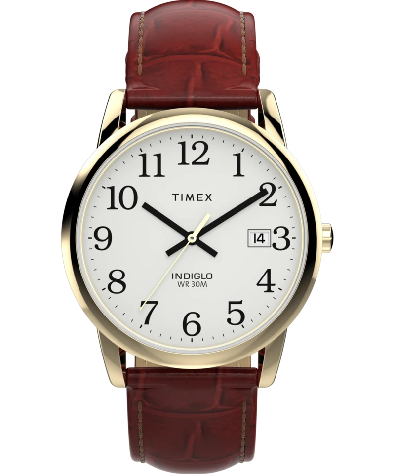 Easy Reader® 35mm Leather Strap Watch