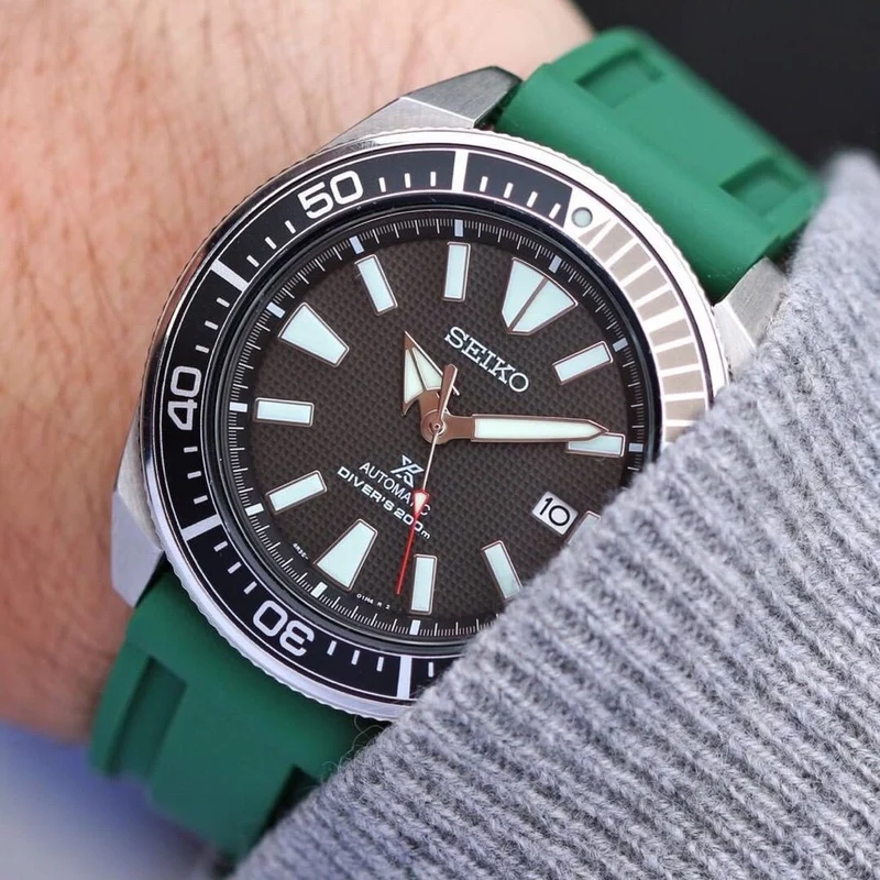 22mm Universal Olive Green Rubber Strap
