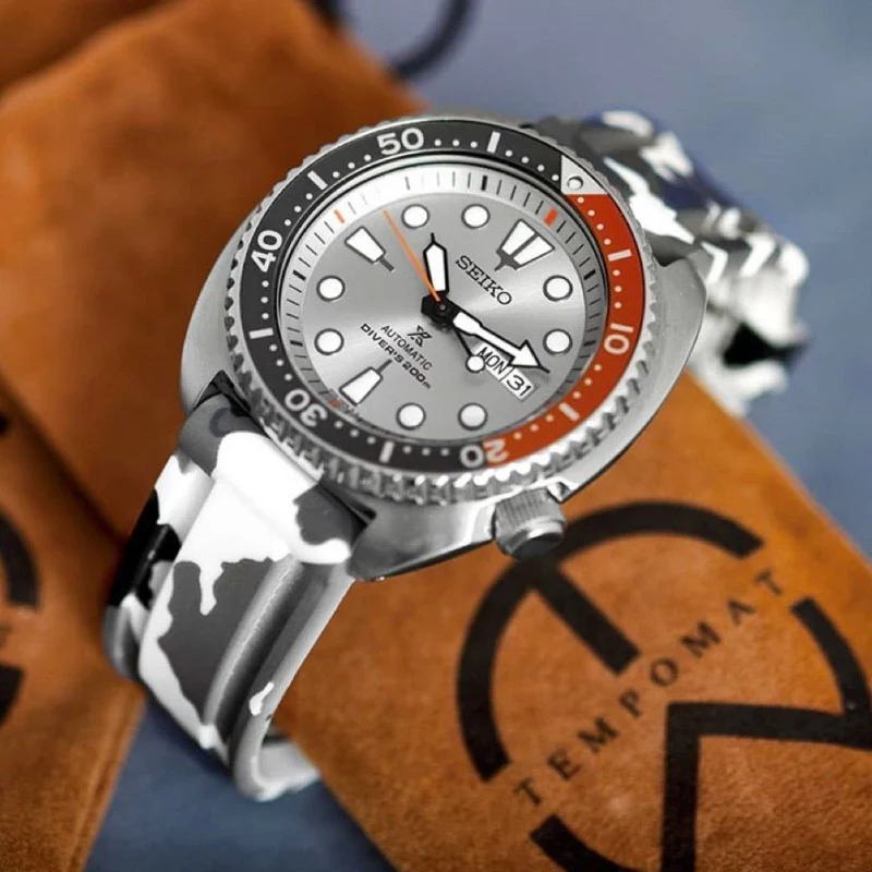 22mm Universal White Camo Rubber Strap