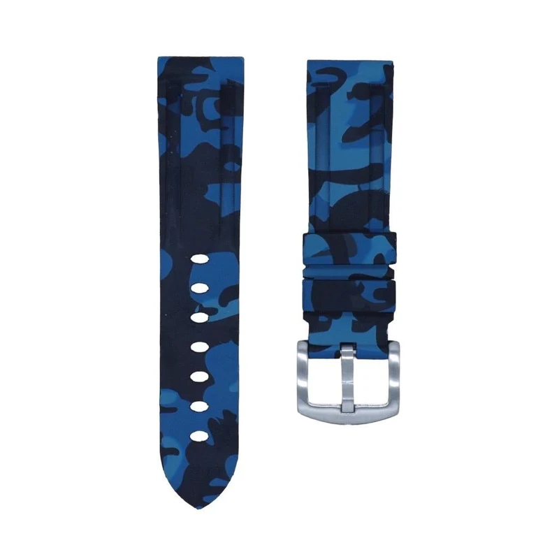 Blue Camo Rubber Strap -iwatch-