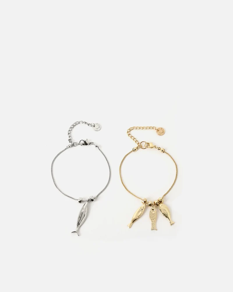 Boqueron pack pulsera con charm peces