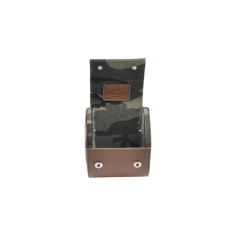 Individual Brown Saffiano Leather Watch Roll