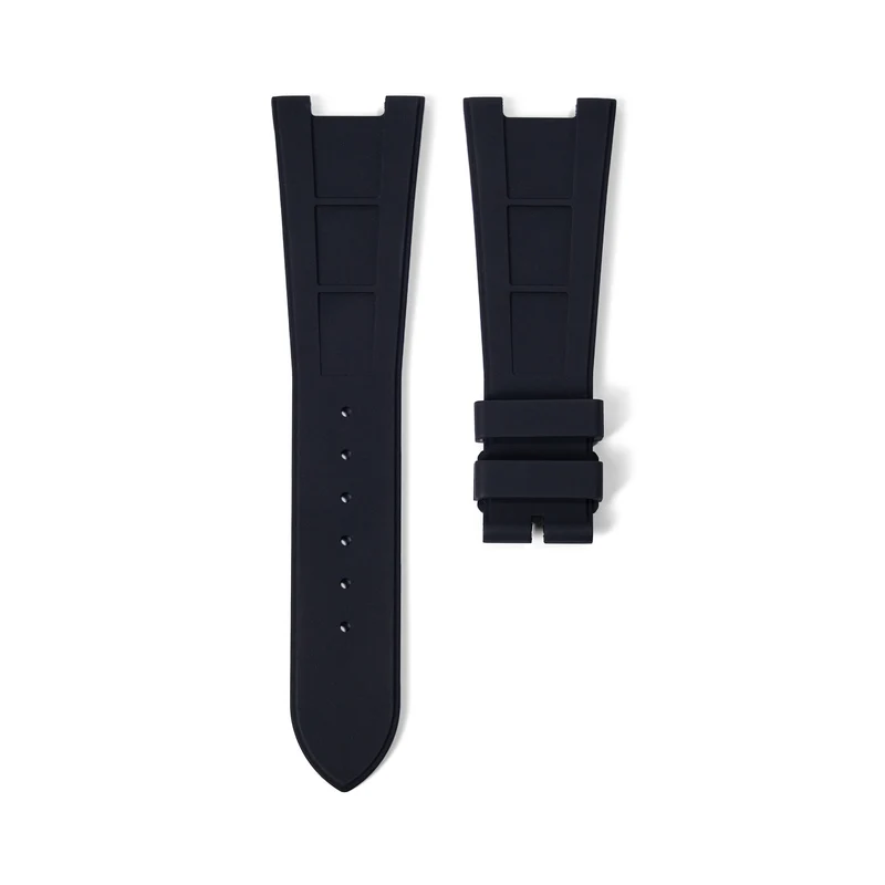 FKM Vulcanized Black Rubber Strap for Patek Nautilus