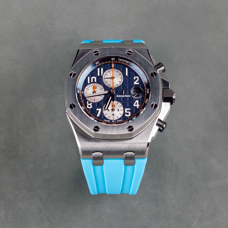 Blue Marbella Rubber Strap for AP 42mm