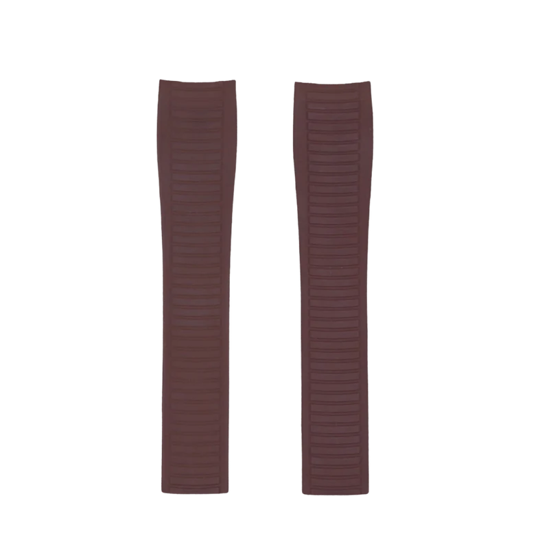 FKM Vulcanized Brown Rubber Strap for Patek Aquanaut
