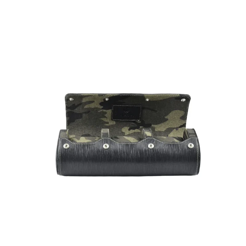 Black Epi Saffiano Leather Watch Roll