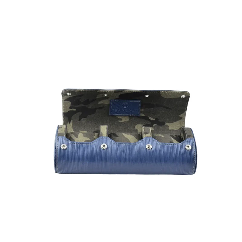 Blue Epi Saffiano Leather Watch Roll