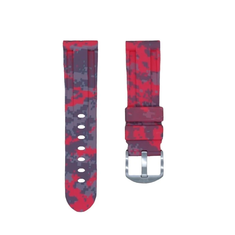 Red Digital Camo Rubber Strap -iwatch-