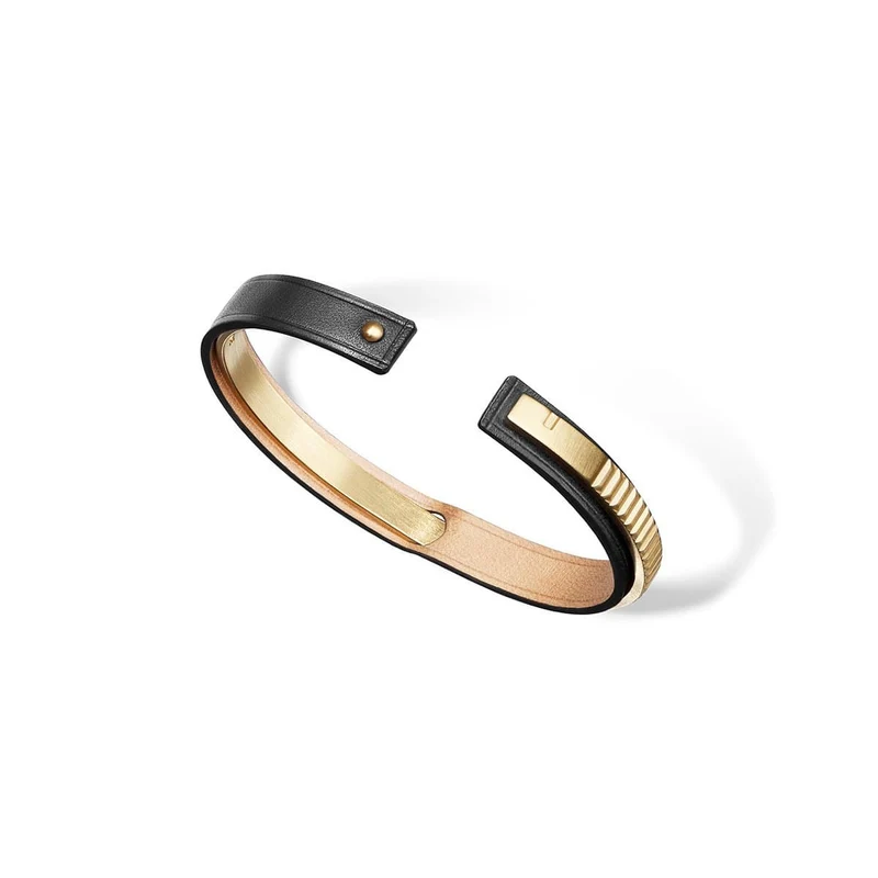 Pulsera de cuero hombre negra | URAEUS