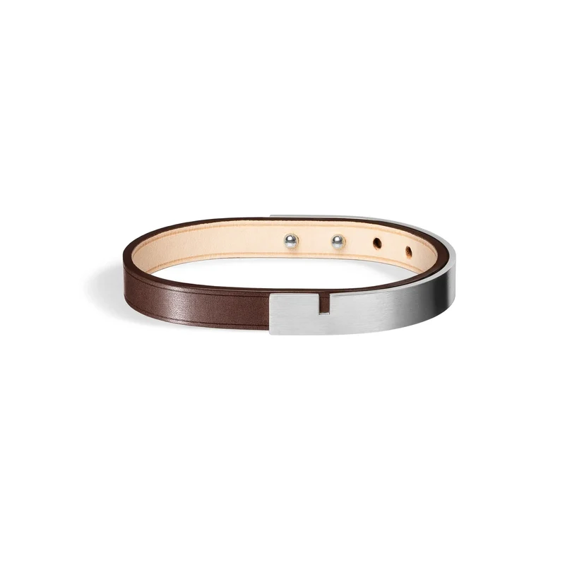 Pulsera de cuero marrón para hombre | U-TURN.9