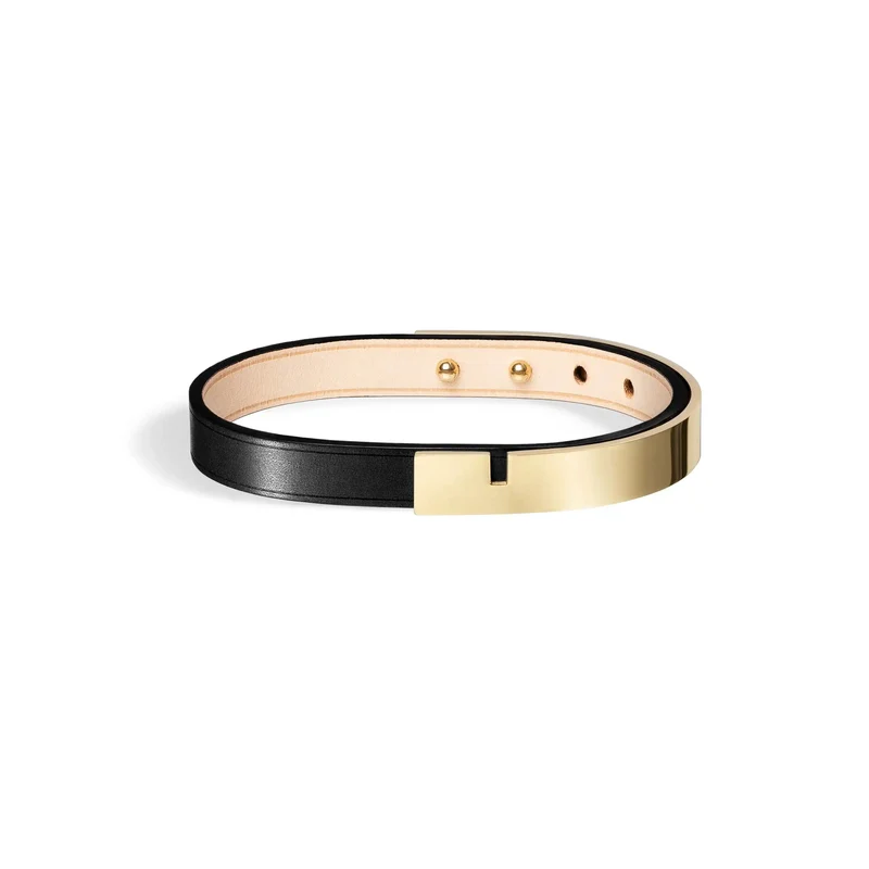 Pulsera de cuero negro para hombre | U'TURN.9