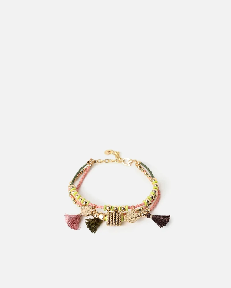 Kush pulsera con cuentas y borlas