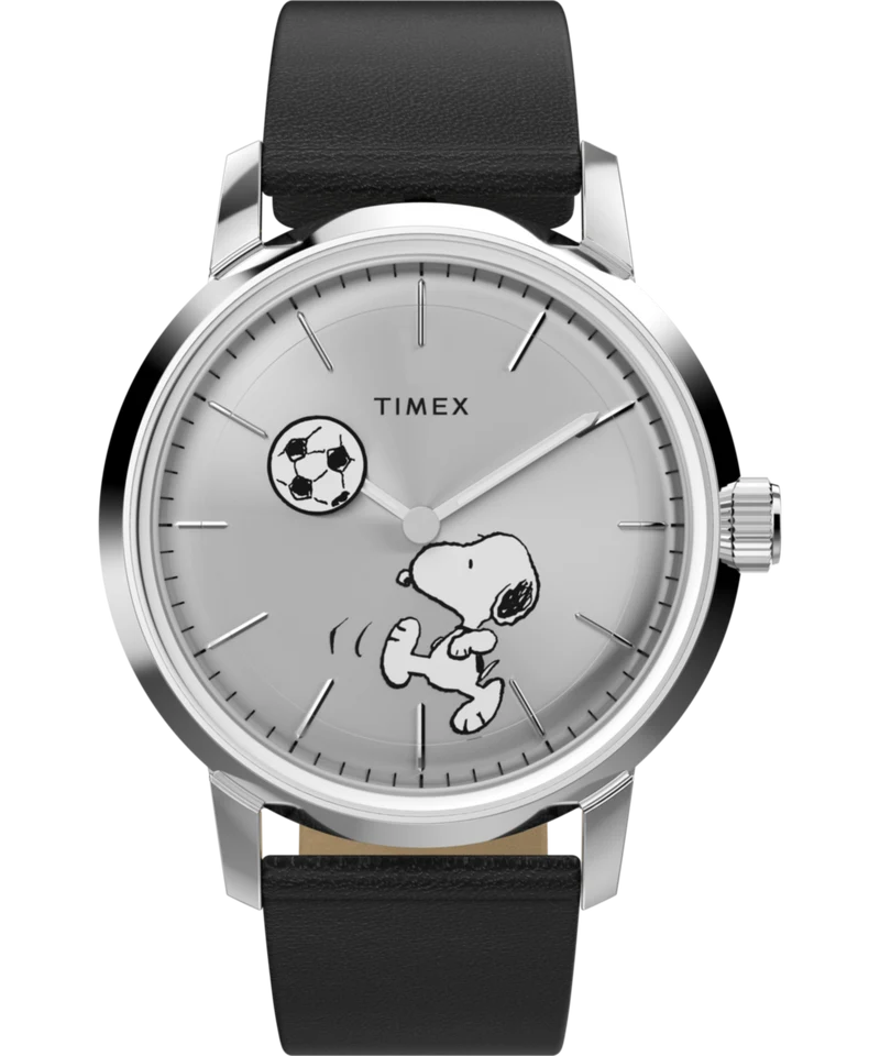 Peanuts® x Timex Marlin® Automatic Soccer 40mm Leather Strap Watch