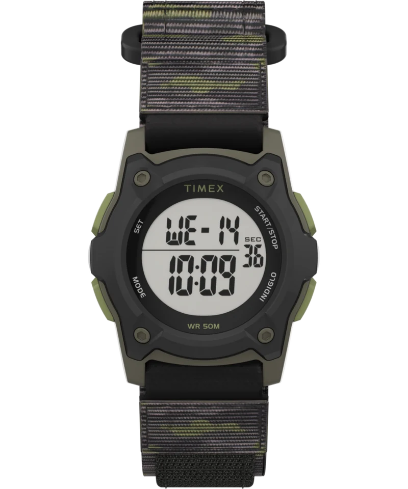 TIMEX TIME MACHINES® 35mm Green/Brown Camo Fast Wrap® Kids Digital Watch