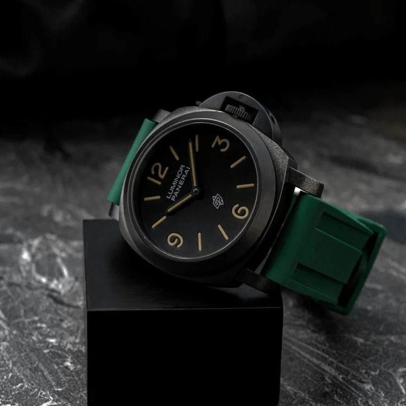 24mm Green Olive Rubber Strap