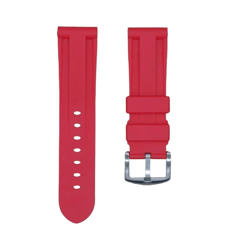 24mm Red Rubber Strap