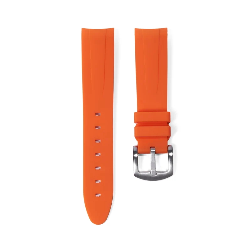 20mm Curved Ended Orange Rubber Strap