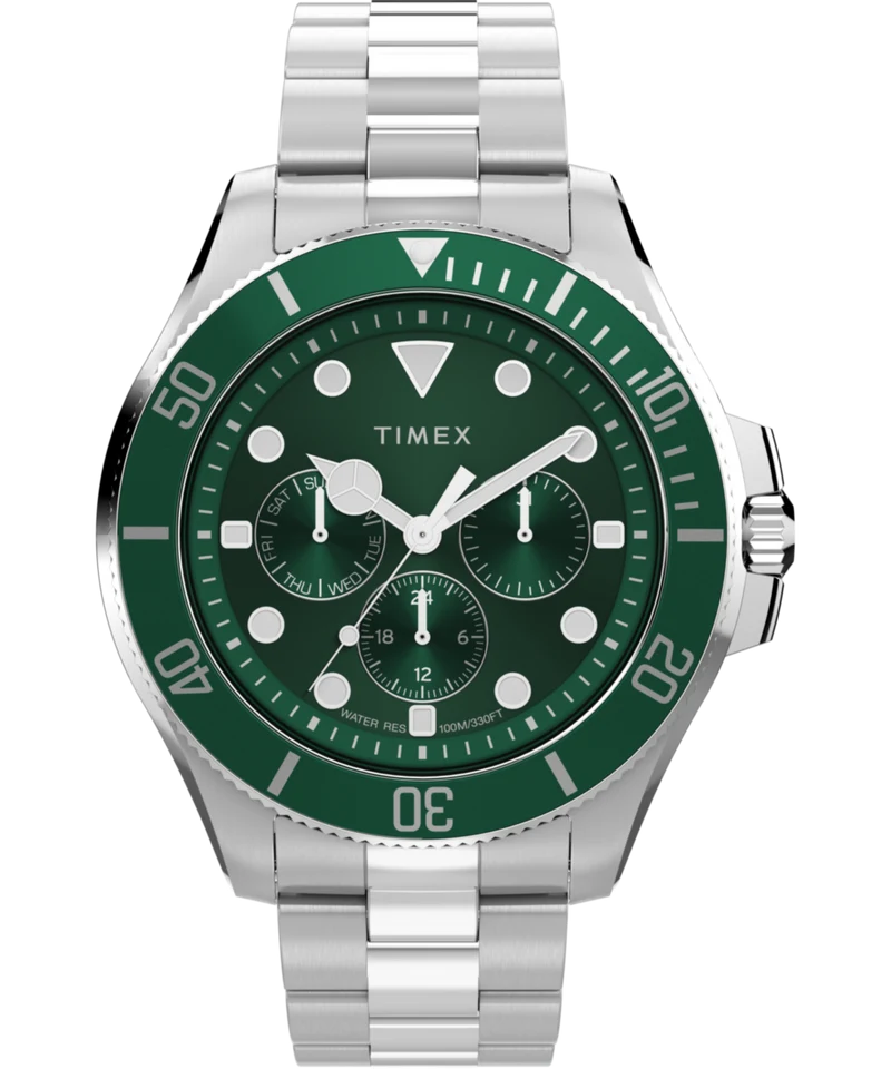 Harborside Coast Multifunction 43mm Stainless Steel Bracelet Watch