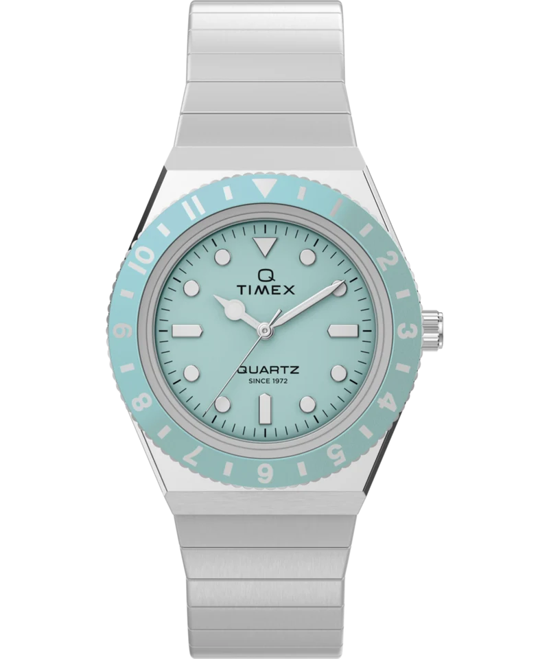 Q Timex® Mini 30mm Stainless Steel Expansion Band Watch