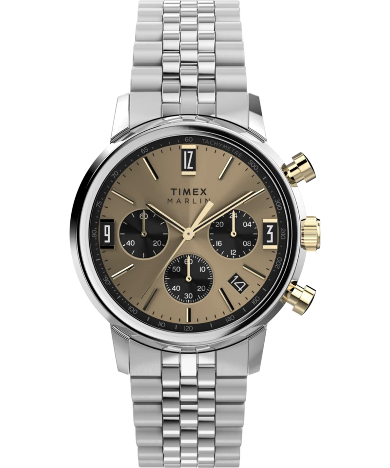 Marlin® Chronograph Tachymeter 40mm Stainless Steel Bracelet Watch