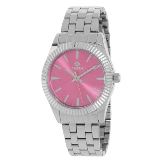 Reloj de Mujer Marea de Acero con Esfera Rosa