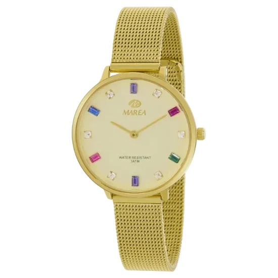 Reloj de Mujer Marea con Correa Milanesa Dorada