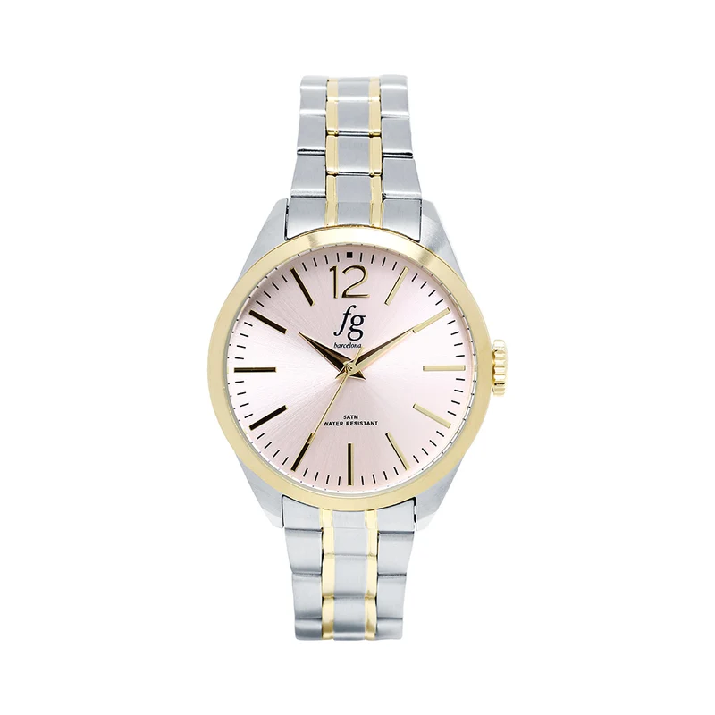Reloj FG Classic Rosa con Correa de Acero Bicolor