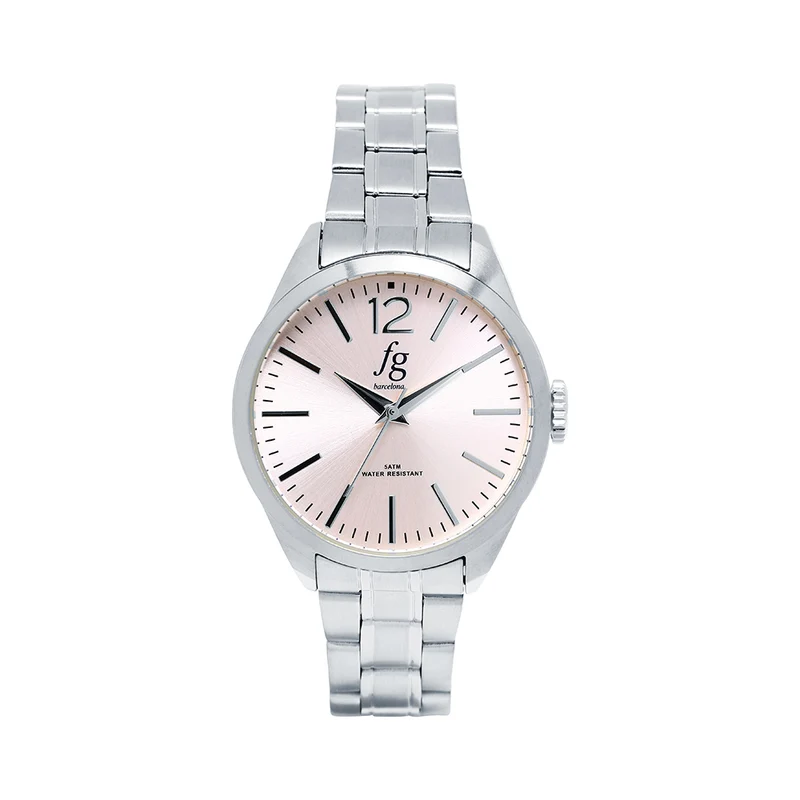 Reloj FG Classic con Esfera Rosa y Correa de Acero