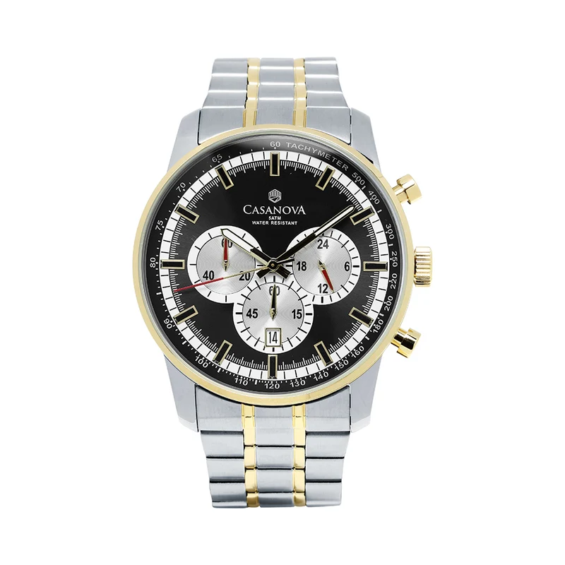 Reloj Hombre Casanova Chrono con Correa Bicolor de Acero