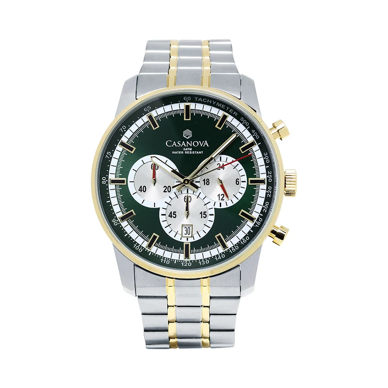 Reloj Hombre Casanova Chrono con Correa Bicolor de Acero
