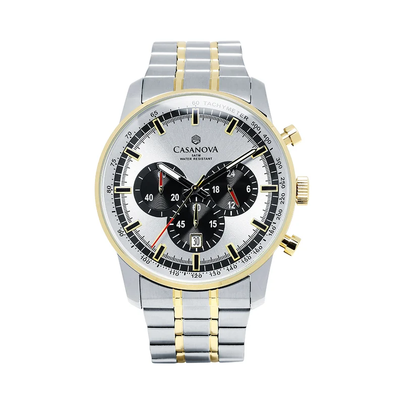 Reloj Hombre Casanova Chrono con Correa Bicolor de Acero