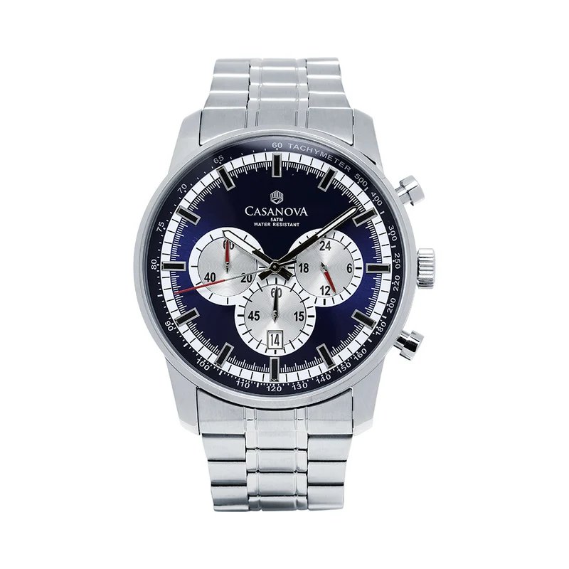 Reloj Casanova Chrono Azul con Correa de Acero