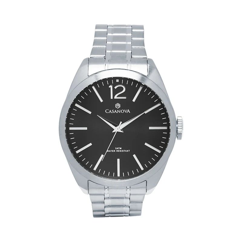 Reloj Casanova Classic con Esfera Negra y Correa de Acero